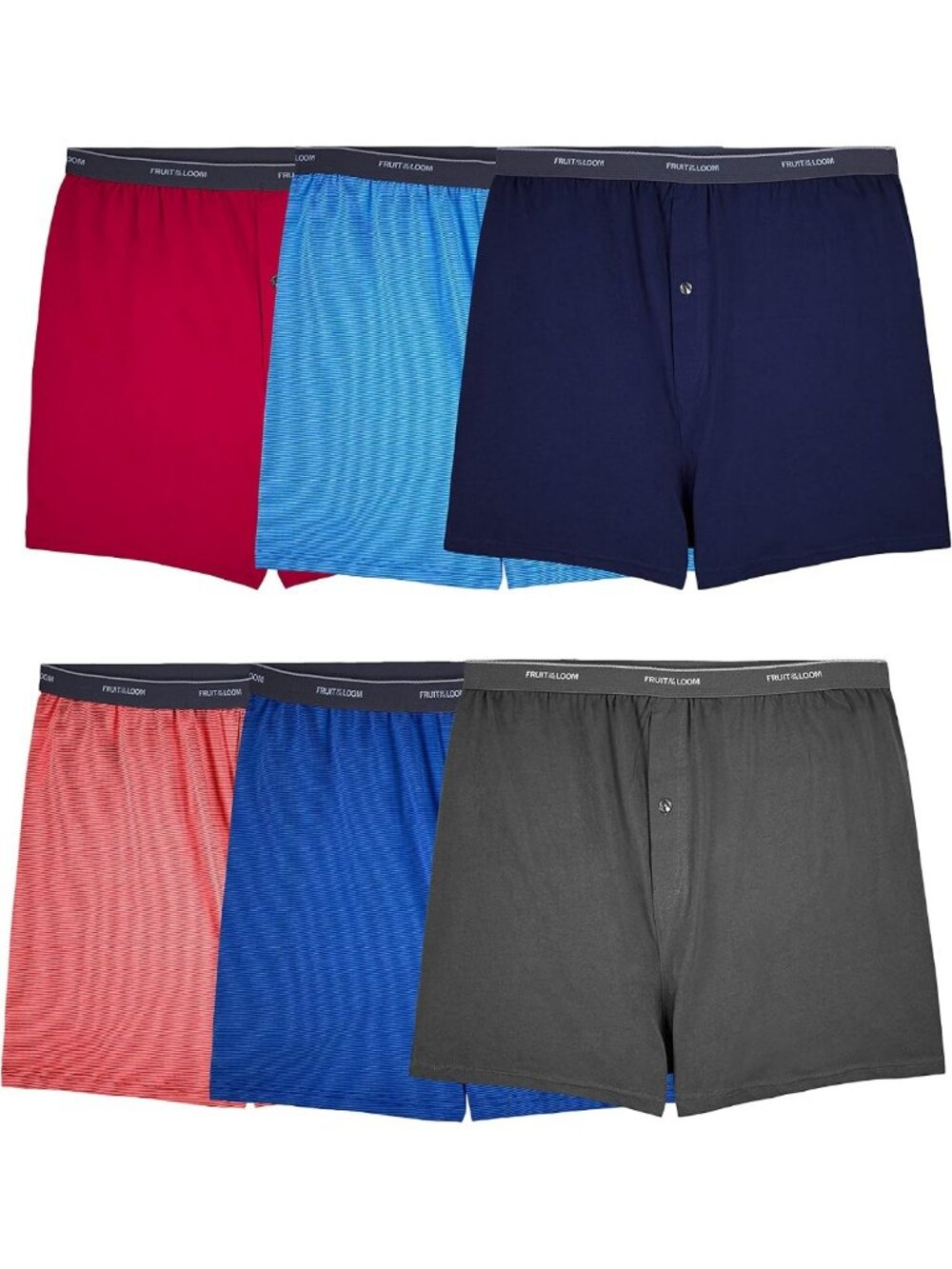 Fruit of the Loom mens Tag-free Knit Boxer Shorts, Relaxed Fit, Moisture